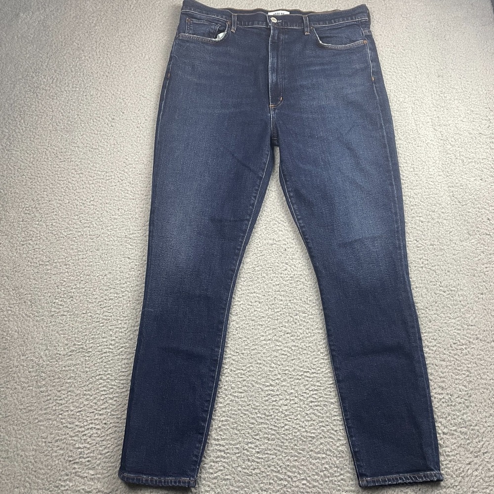 AGOLDE Pinch Waist Skinny Jeans Womens 34 Blue Dark Wash Preppy High Rise